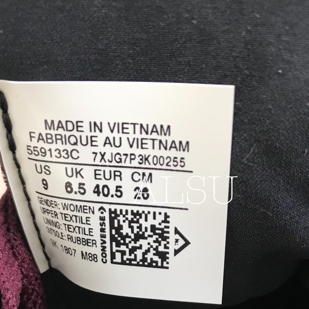 Converse Lux Mid Velvet Hidden Wedge Dark SangriaW - Picture 8 of 8